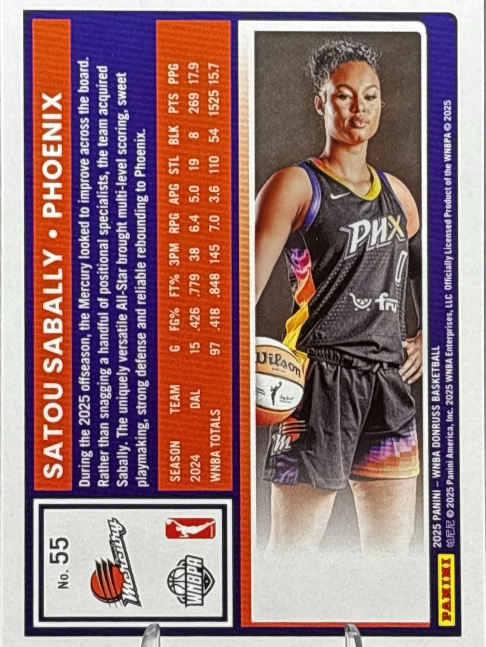Phoenix Mercury Satou Sabally Donruss Basketball Card - Holo Foil